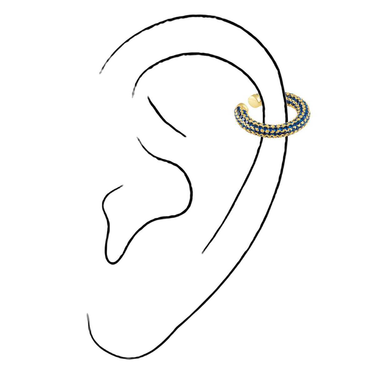 Tinsley  CZ Ear Cuff - Sapphire Main image