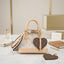 Women's Mini Structured Handbag with Heart-Shaped Pouch & Shoulder Strap