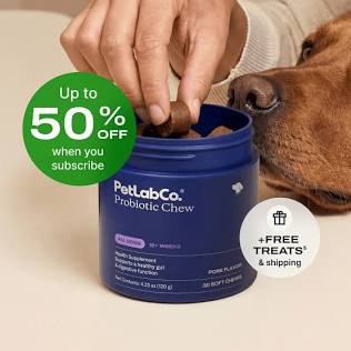 PetLab Co. Probiotic Support for Dogs – Salmon Flavour, 30 Soft Chews, Digestive Health Supplement