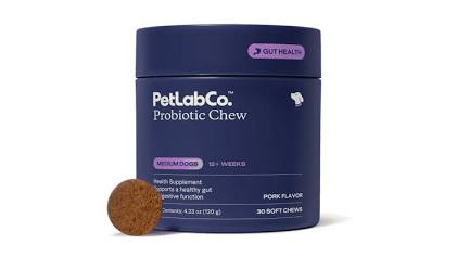 PetLab Co. Probiotic Support for Dogs – Salmon Flavour, 30 Soft Chews, Digestive Health Supplement