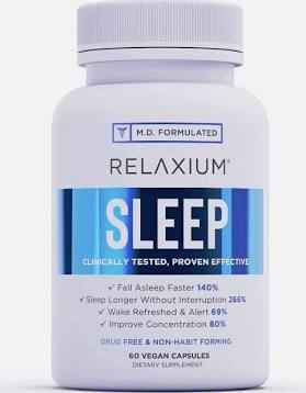 Relaxium Sleep Natural Dietary Supplement – Drug-Free Sleep Support – 60 Vegan Capsules