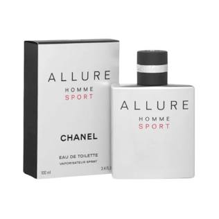 Chanel Allure Homme Sport perfume bottle and packaging on a white background