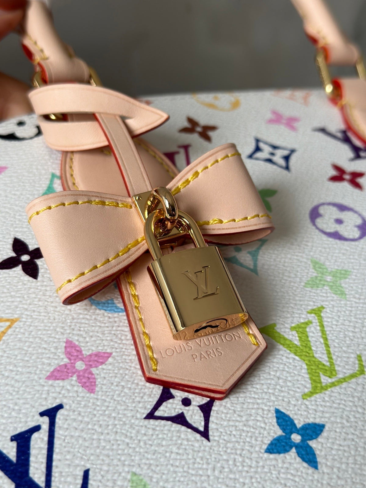 Multicolor Monogram Canvas Tote Handbag for Women – Structured Top Handle Shoulder Bag
