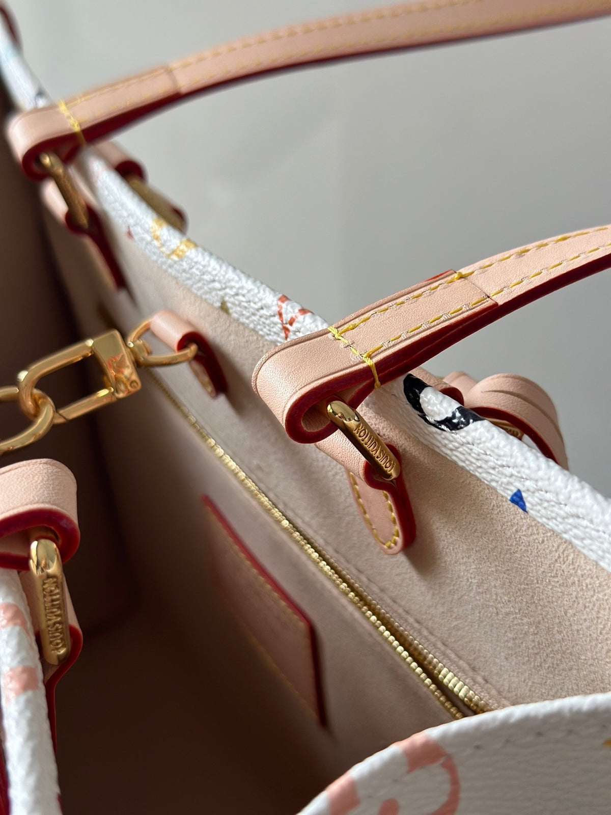 Multicolor Monogram Canvas Tote Handbag for Women – Structured Top Handle Shoulder Bag