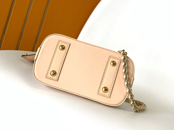 Women's Mini Structured Handbag with Heart-Shaped Pouch & Shoulder Strap