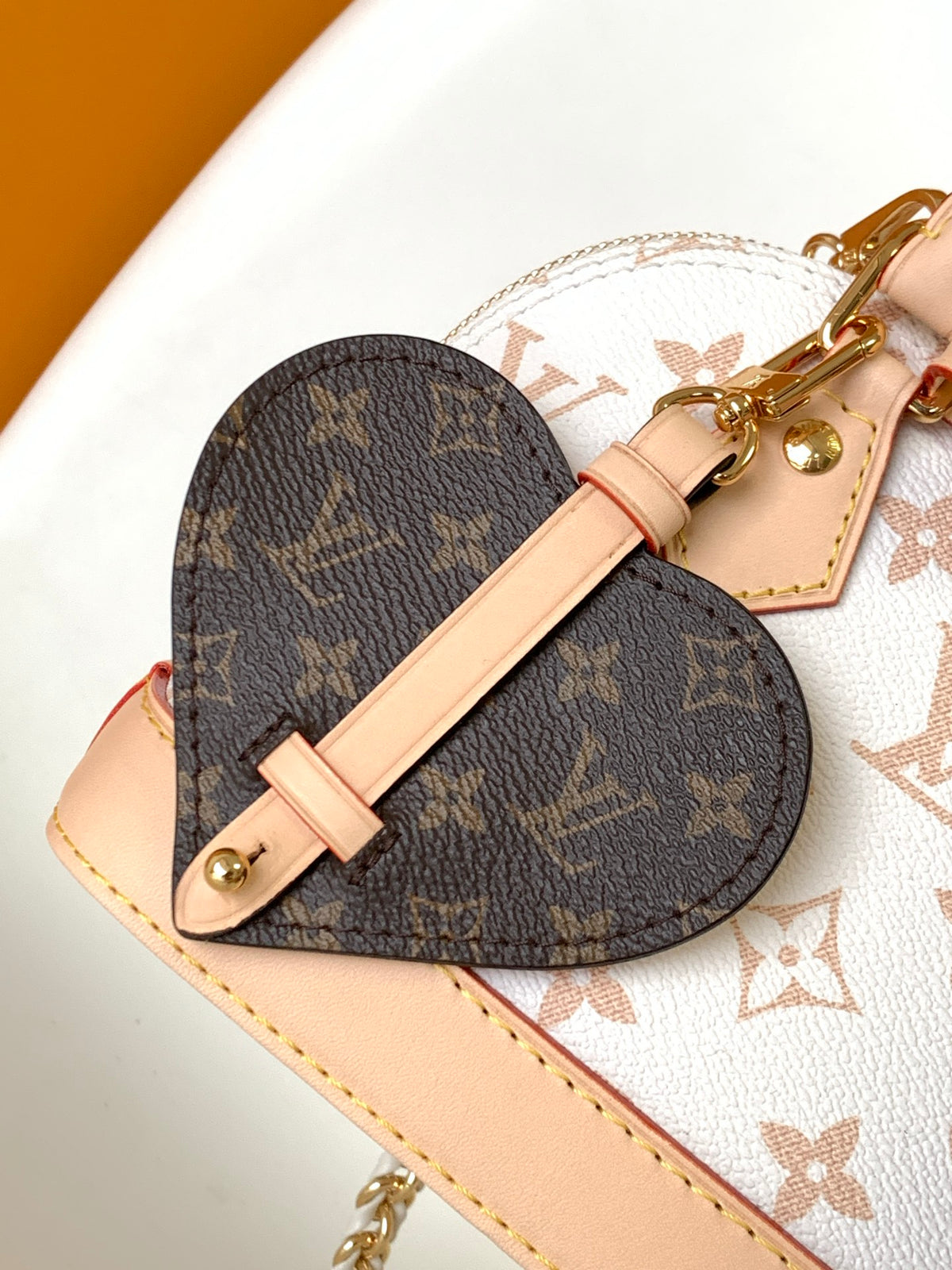 Women's Mini Structured Handbag with Heart-Shaped Pouch & Shoulder Strap