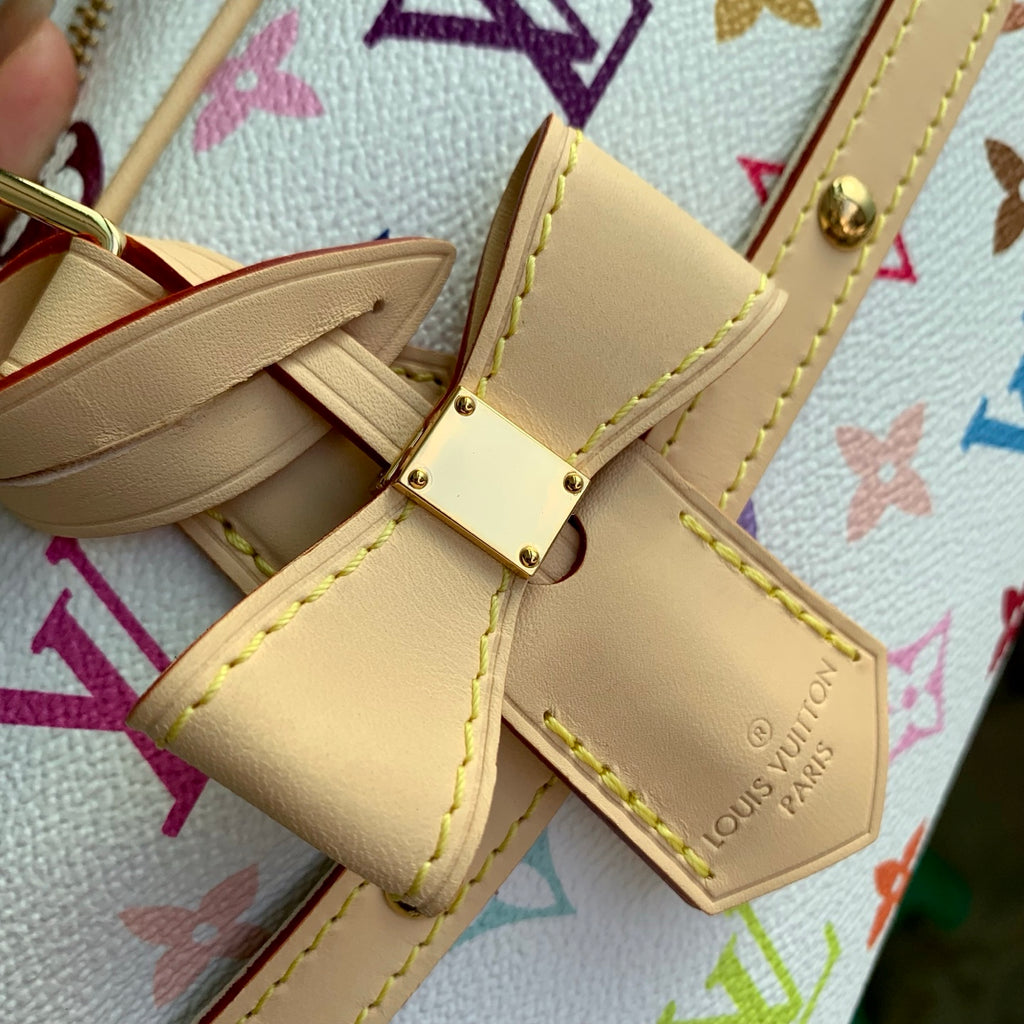 Multicolor Monogram Canvas Handbag with Top Handles & Shoulder Strap