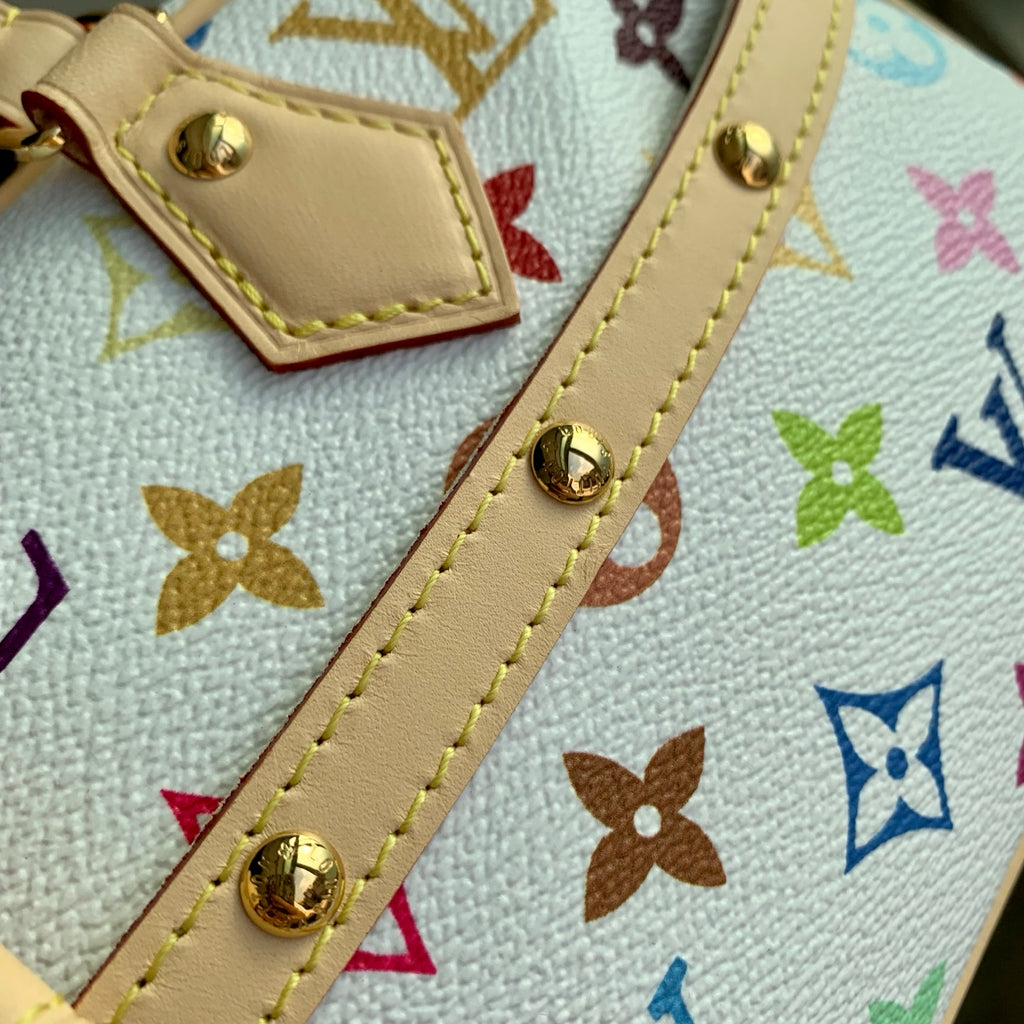 Multicolor Monogram Canvas Handbag with Top Handles & Shoulder Strap