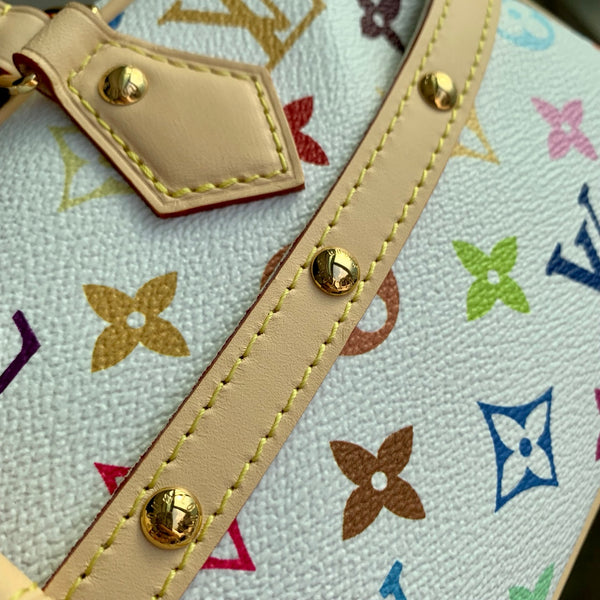 Multicolor Monogram Canvas Handbag with Top Handles & Shoulder Strap