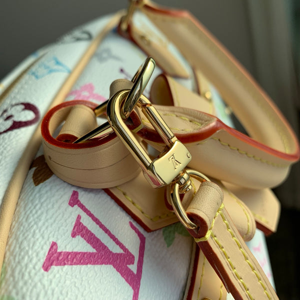 Multicolor Monogram Canvas Handbag with Top Handles & Shoulder Strap