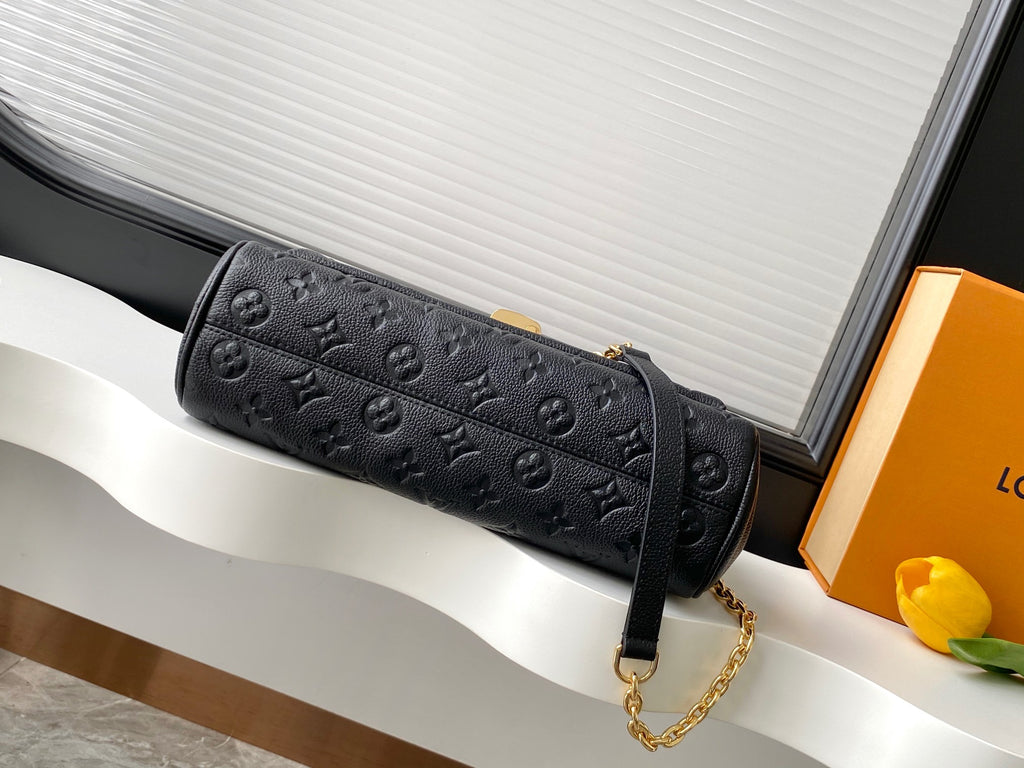 Women’s Embossed Shoulder Handbag with Gold Chain & Lock