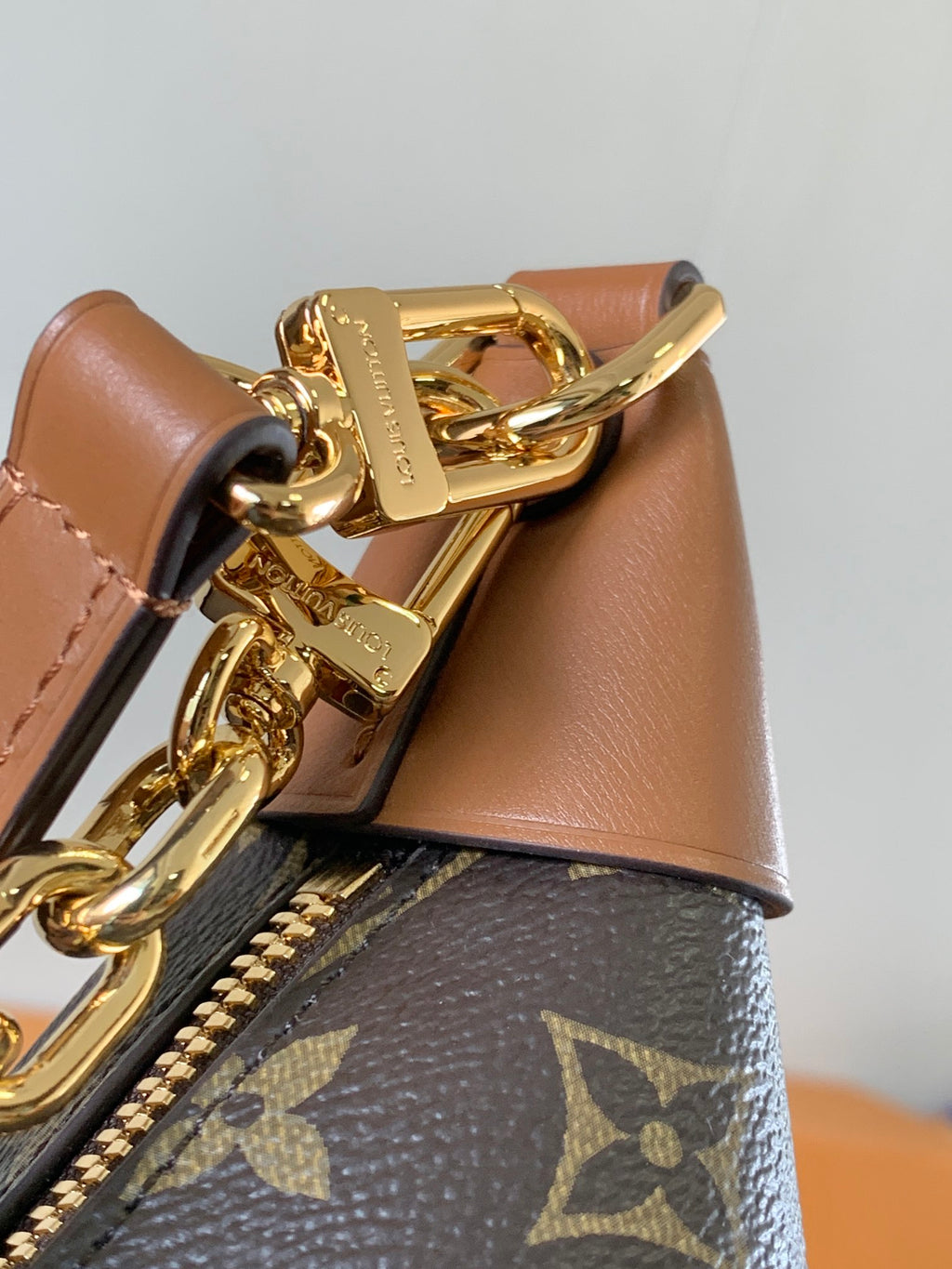 Women's Crescent Shoulder Bag with Gold Chain & Adjustable Strap