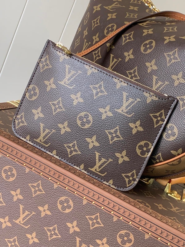 Women's Crescent Shoulder Bag with Gold Chain & Adjustable Strap