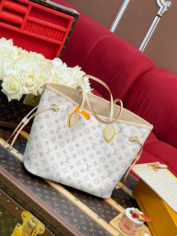 Louis Vuitton Neverfull MM Monogram Tote Bag – Beige