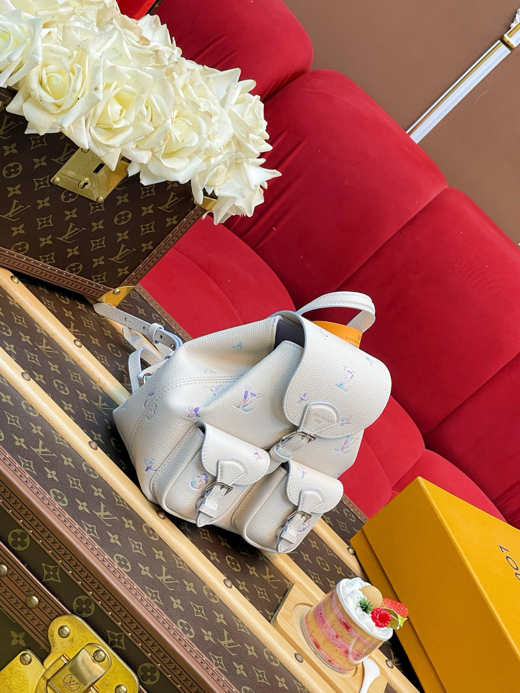 Cute White Teddy Bear Mini Backpack – Plush Character Bag