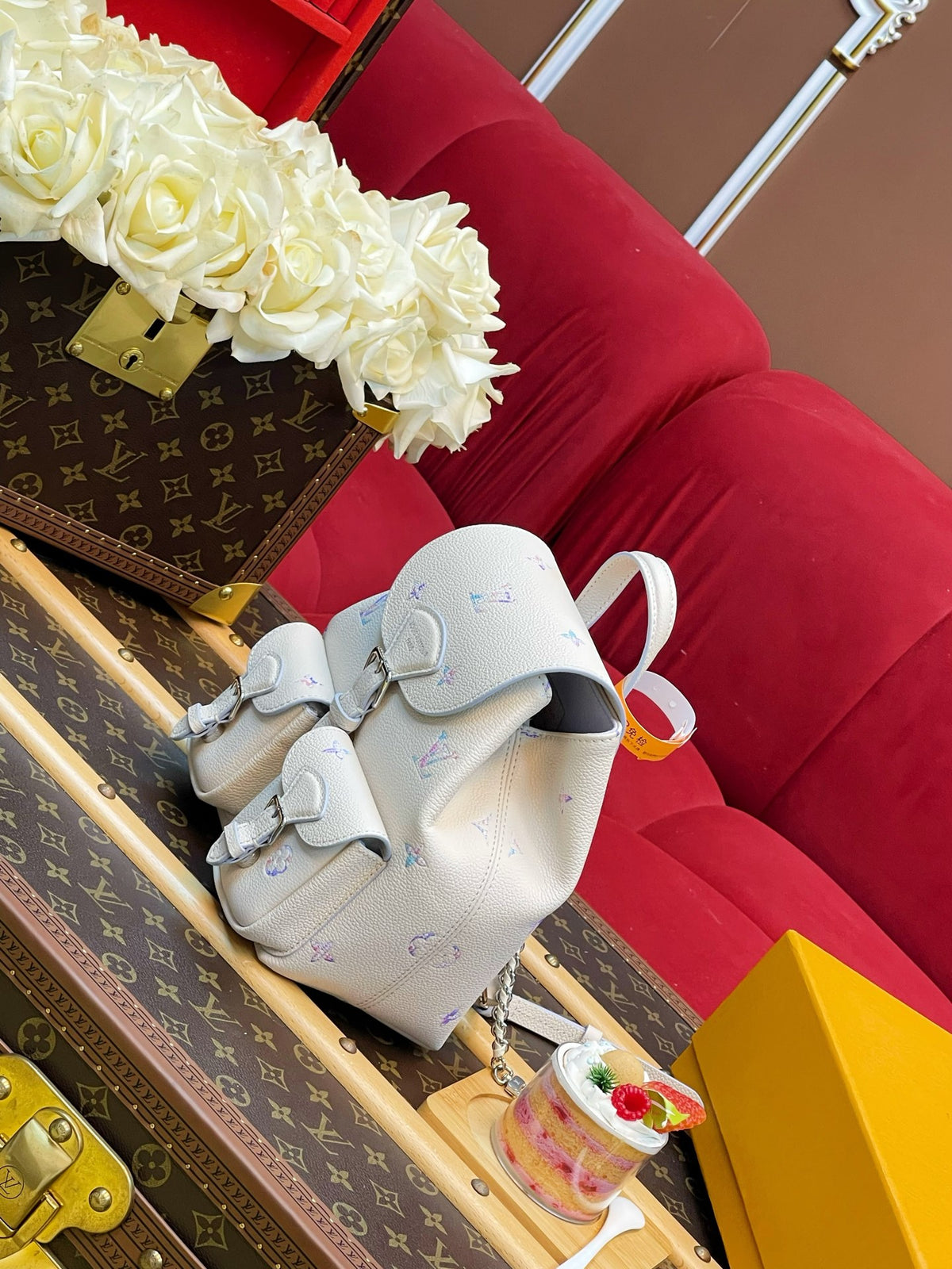 Cute White Teddy Bear Mini Backpack – Plush Character Bag
