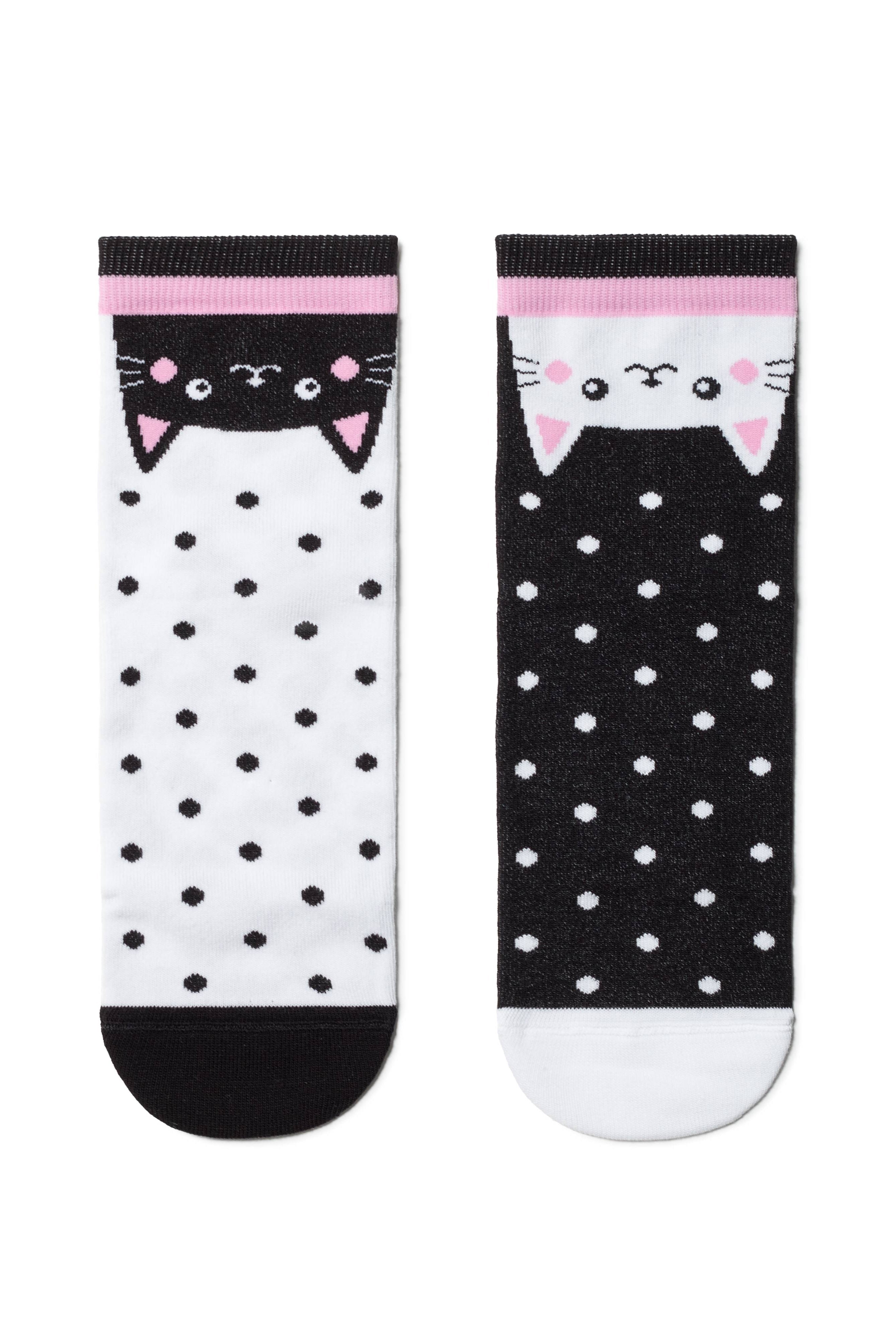 Socks Cotton Conte Happy 174 - Cats Secondary image