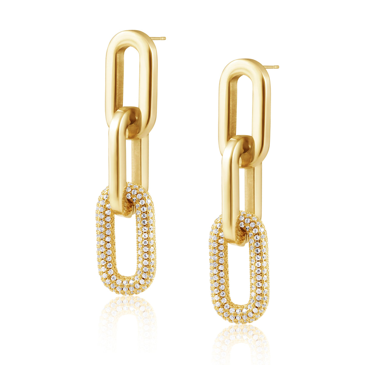 Jenna Pave Earrings - Gold Main image