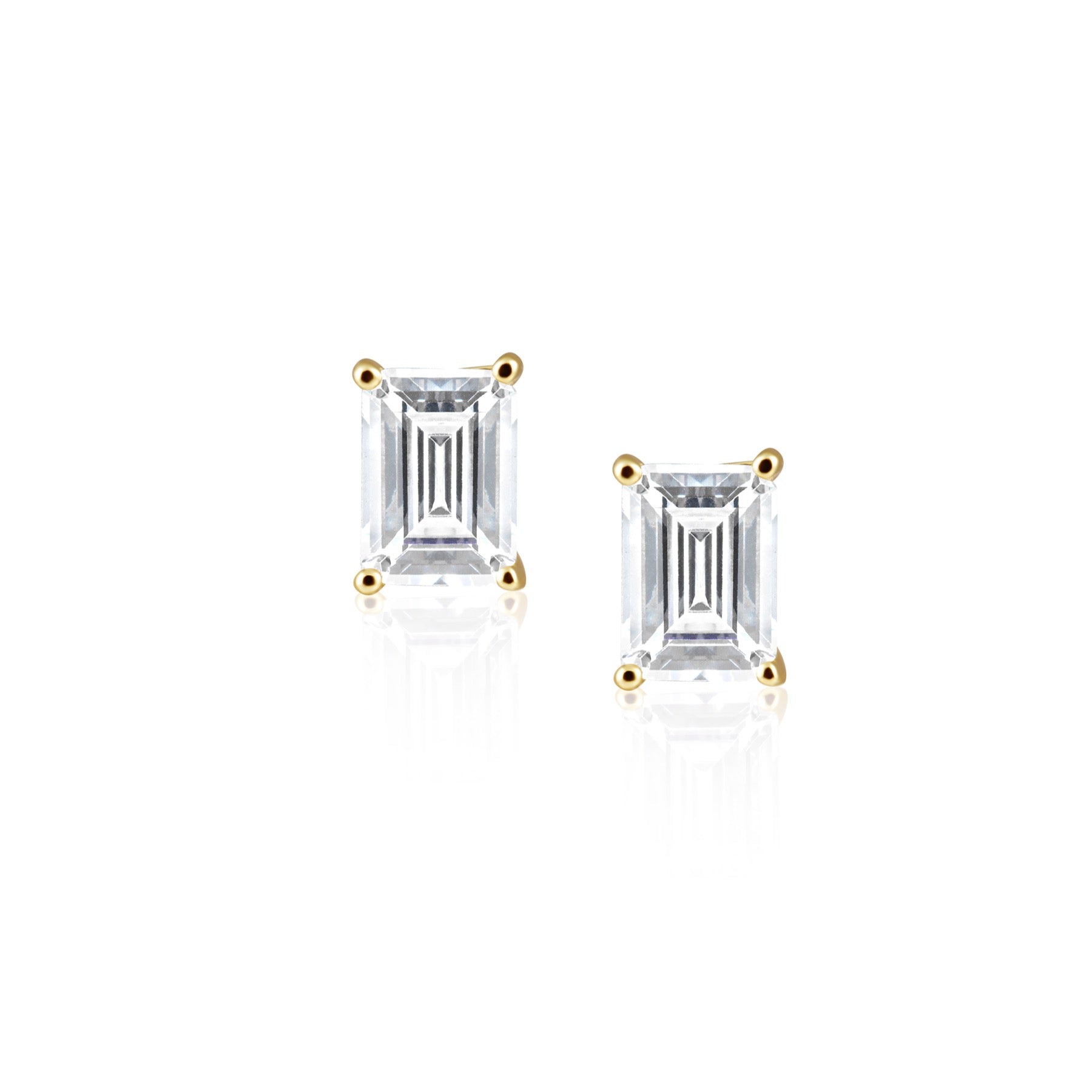 Katie Emerald Cut Studs Main image