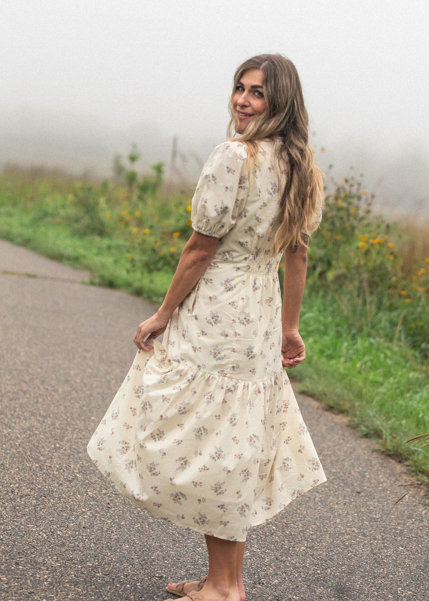 Katrina Half Sleeve Floral Midi Dress - product image 13