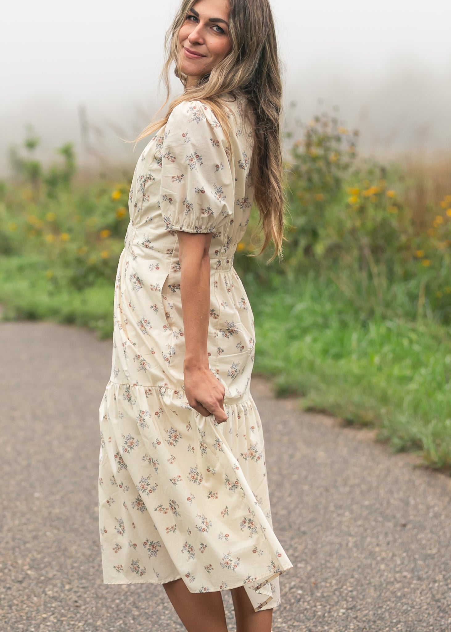 Katrina Half Sleeve Floral Midi Dress - product image 12
