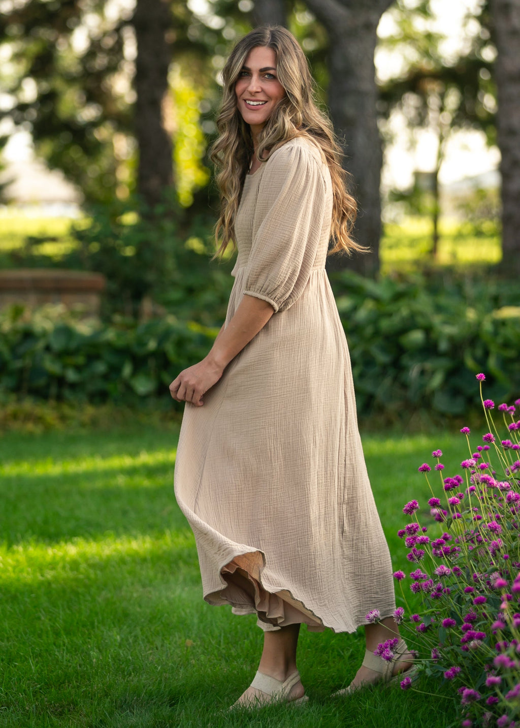 Kayleen Tan Smocked Bodice Gauze Dress - product image 10