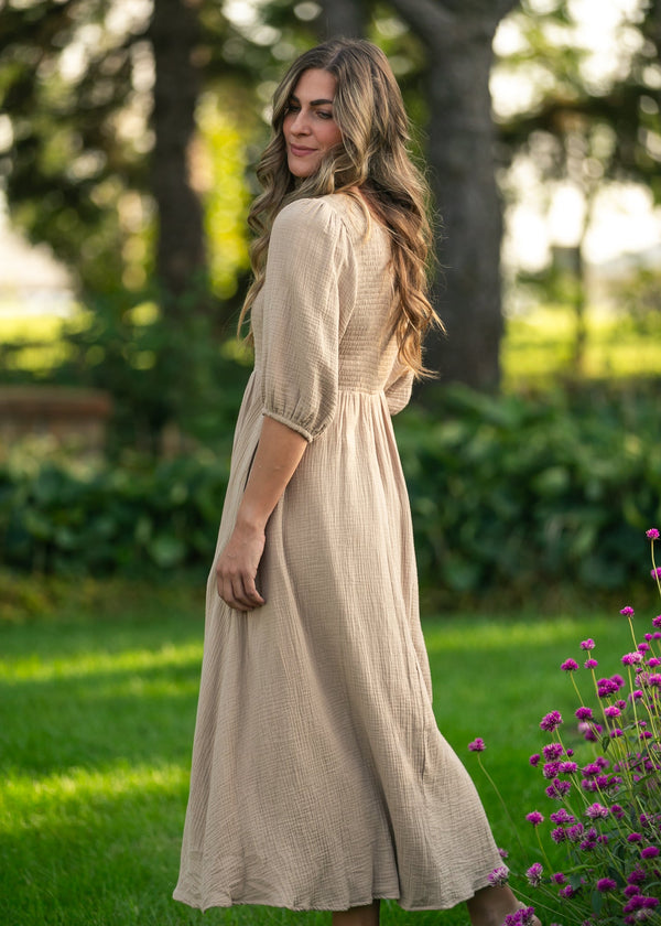 Kayleen Tan Smocked Bodice Gauze Dress - product image 8