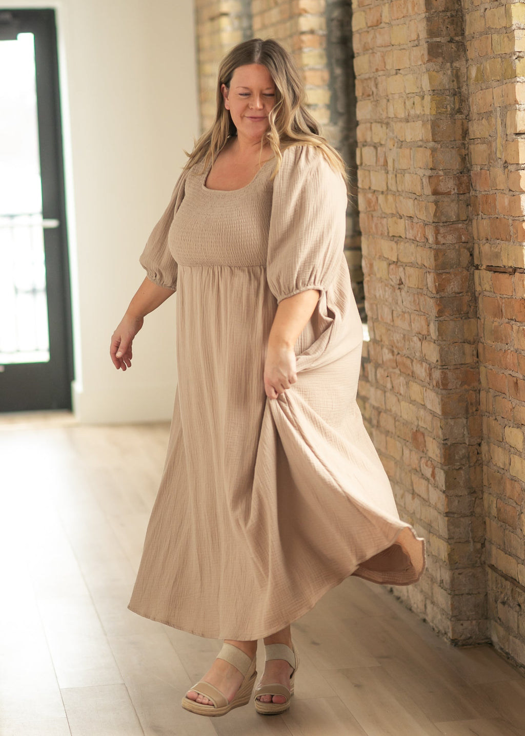 Kayleen Tan Smocked Bodice Gauze Dress - product image 11