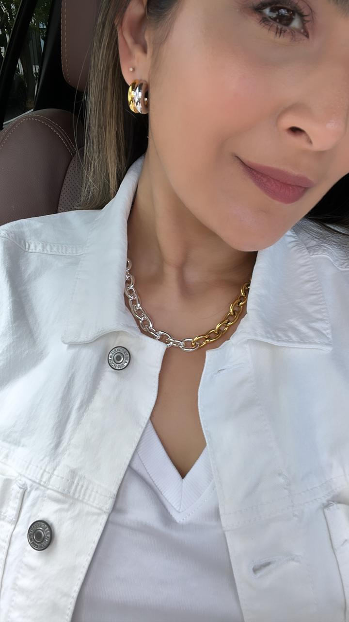 Kylie Two Tone Hoops Secondary image