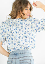 Laurel V-neck Floral Short Sleeve Top