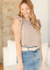 Leanne Ruffle Cap Sleeve Top