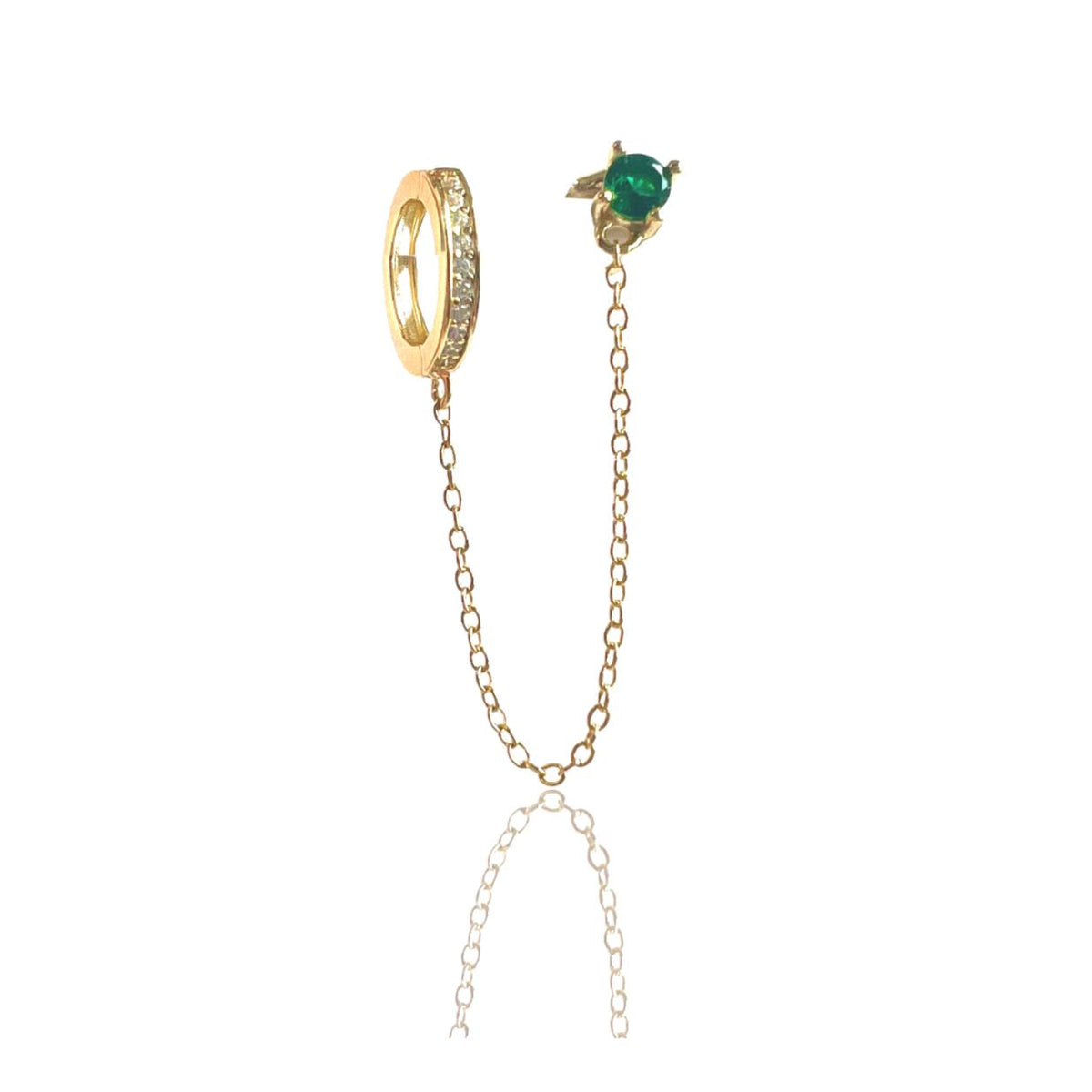 Lilou Emerald Chain Drop Earring Main image