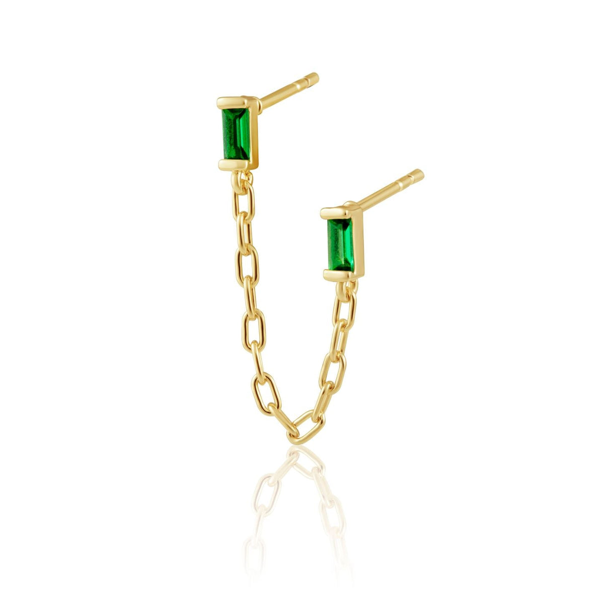 Malia Emerald Double Stud Earring Main image