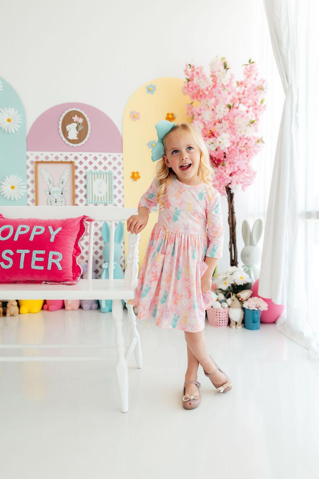 Preppy Peeps 3/4 Sleeve Pocket Twirl Dress Secondary image