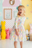 Egg-stra Cute 3/4 Sleeve Pocket Twirl Dress