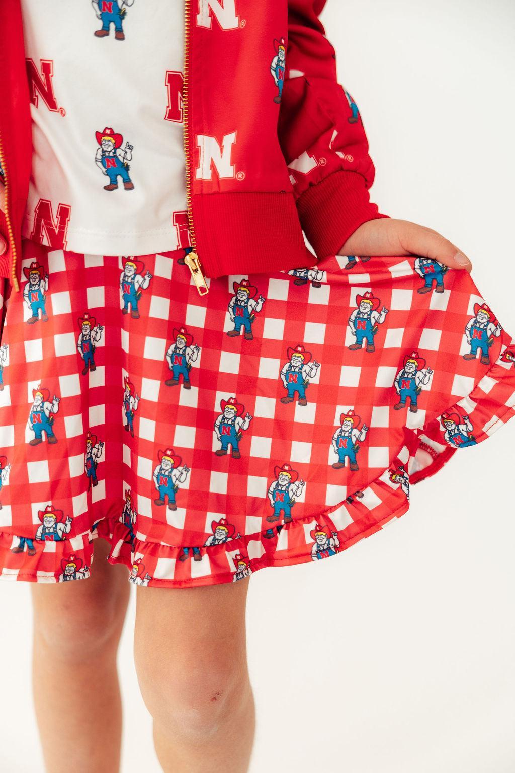 Nebraska Plaid Herbie Husker Twirl Skort Secondary image
