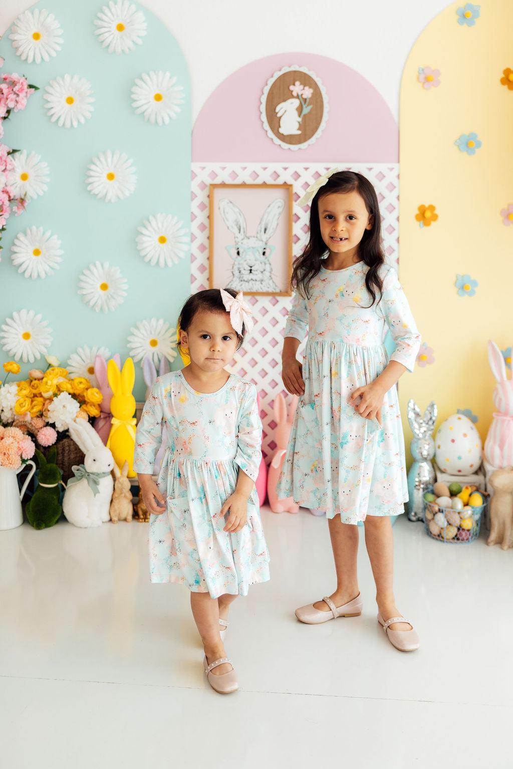 Bunny Dreams 3/4 Sleeve Pocket Twirl Dress Secondary image