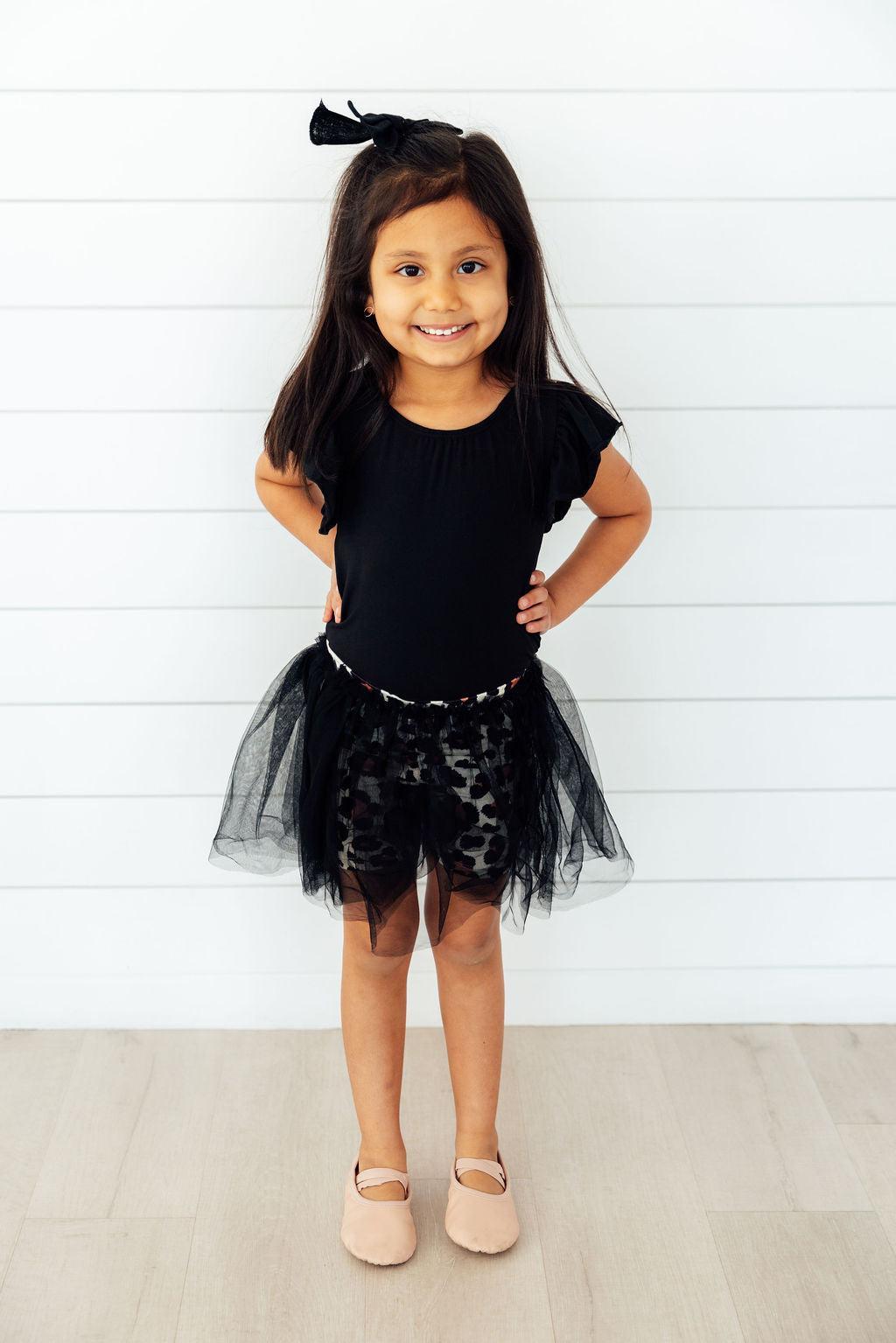 Black S/S Flutter Sleeve Leotard Secondary image