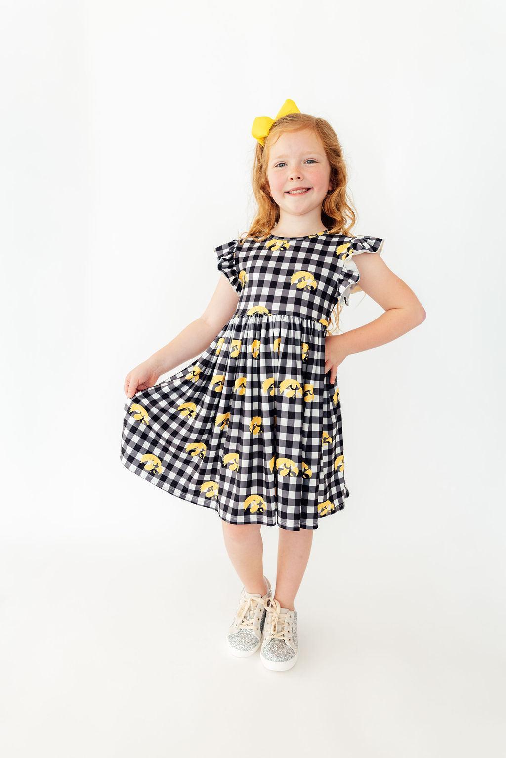 Iowa Plaid Tigerhawk Flutter Twirl Dress Secondary image