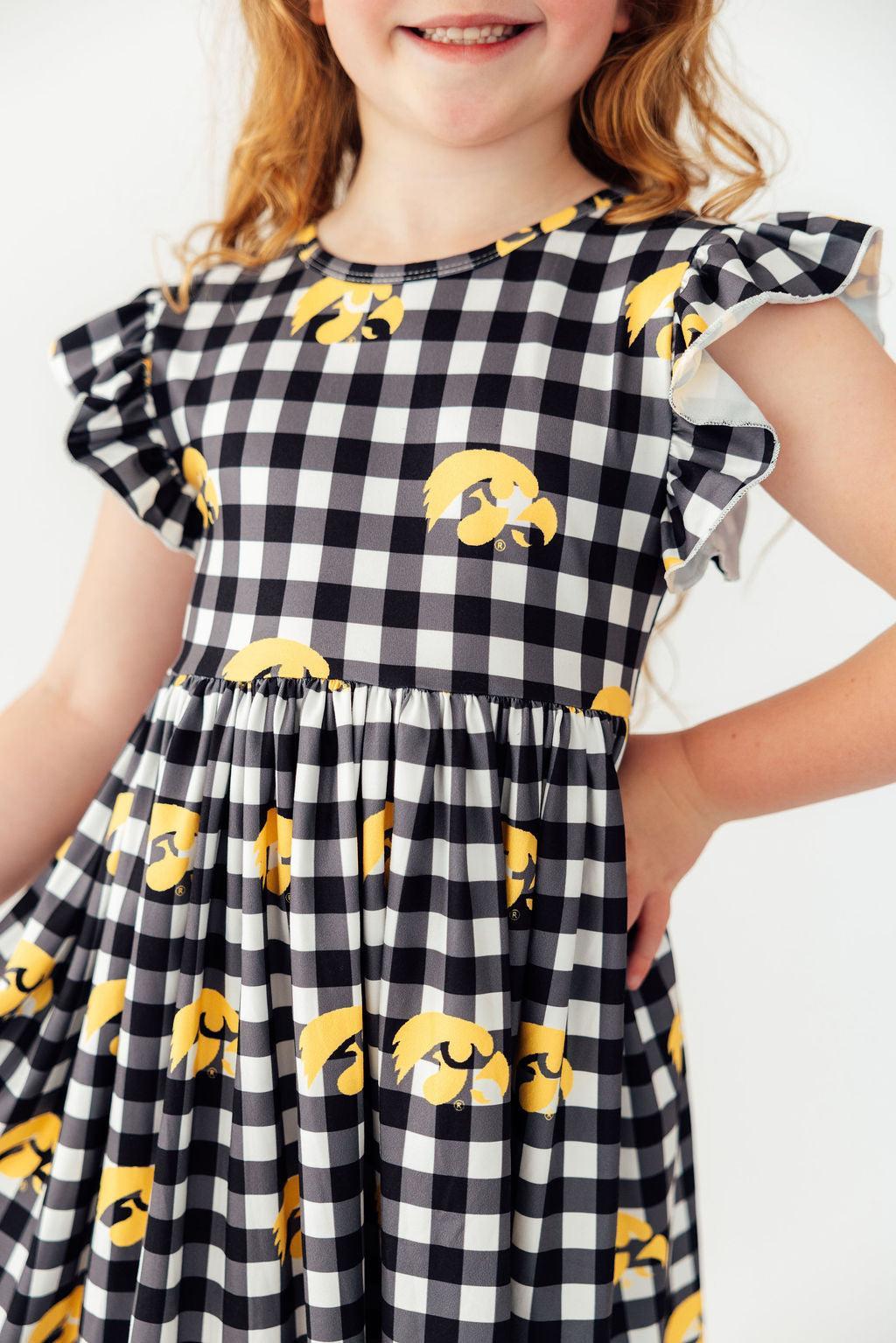 Iowa Plaid Tigerhawk Flutter Twirl Dress Main image