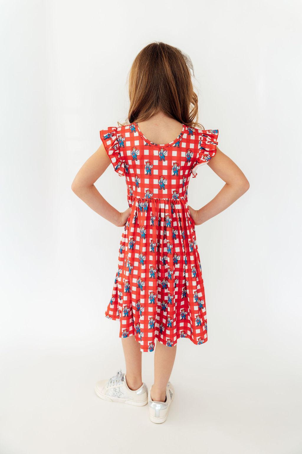 Nebraska Plaid Herbie Husker Flutter Twirl Dress Secondary image