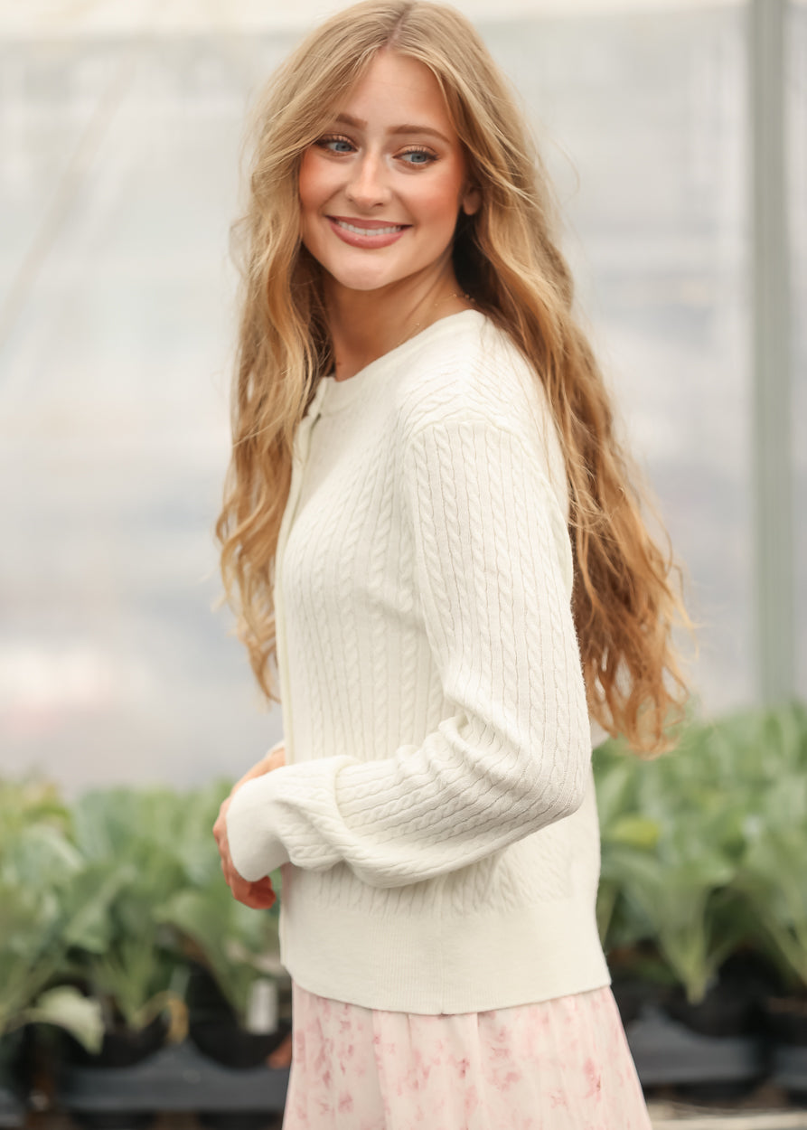 Mason White Button Up Cardigan Secondary image