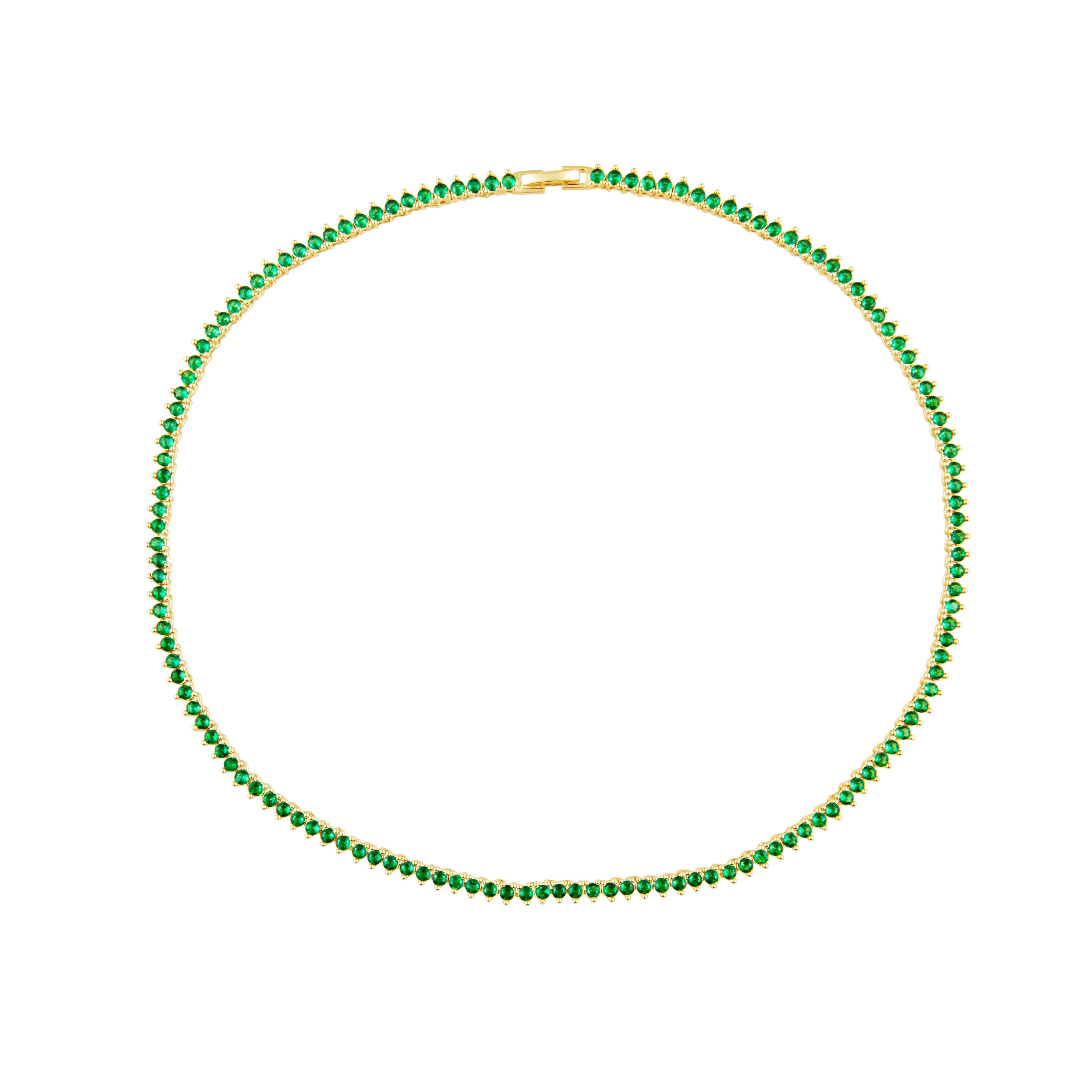 Melinda Tennis Necklace - Emerald Main image