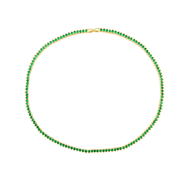 Melinda Tennis Necklace - Emerald