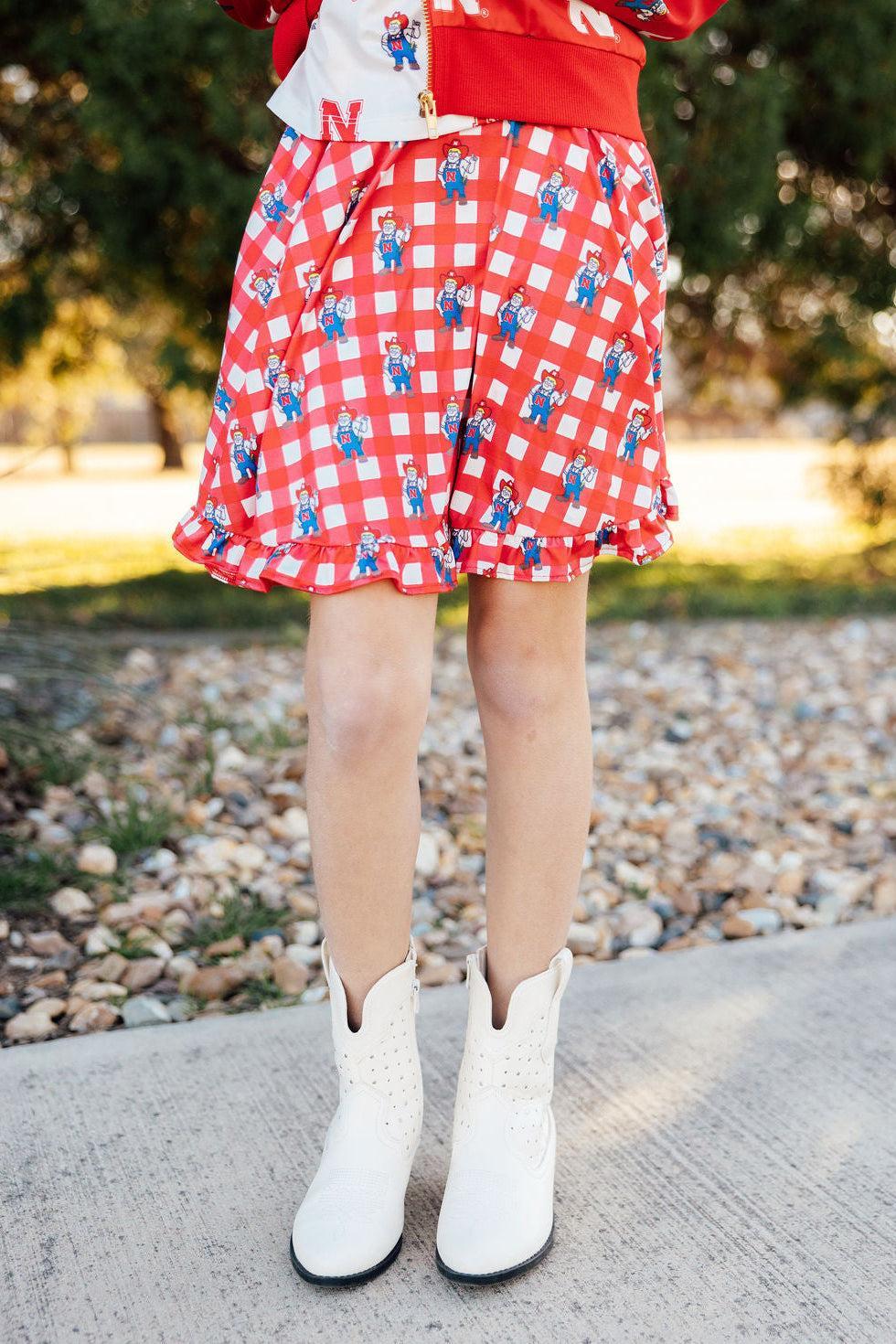 Nebraska Plaid Herbie Husker Twirl Skort Main image