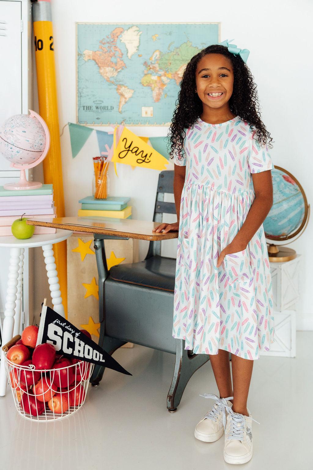 Color Crayons S/S Pocket Twirl Dress Secondary image