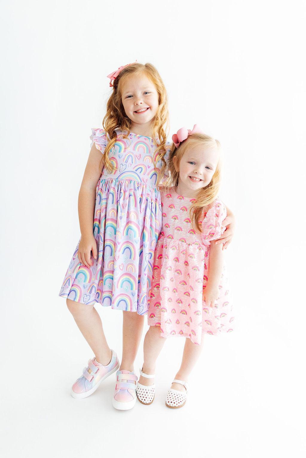 Rainbow Dreams Flutter Sleeve Twirl Dress Secondary image