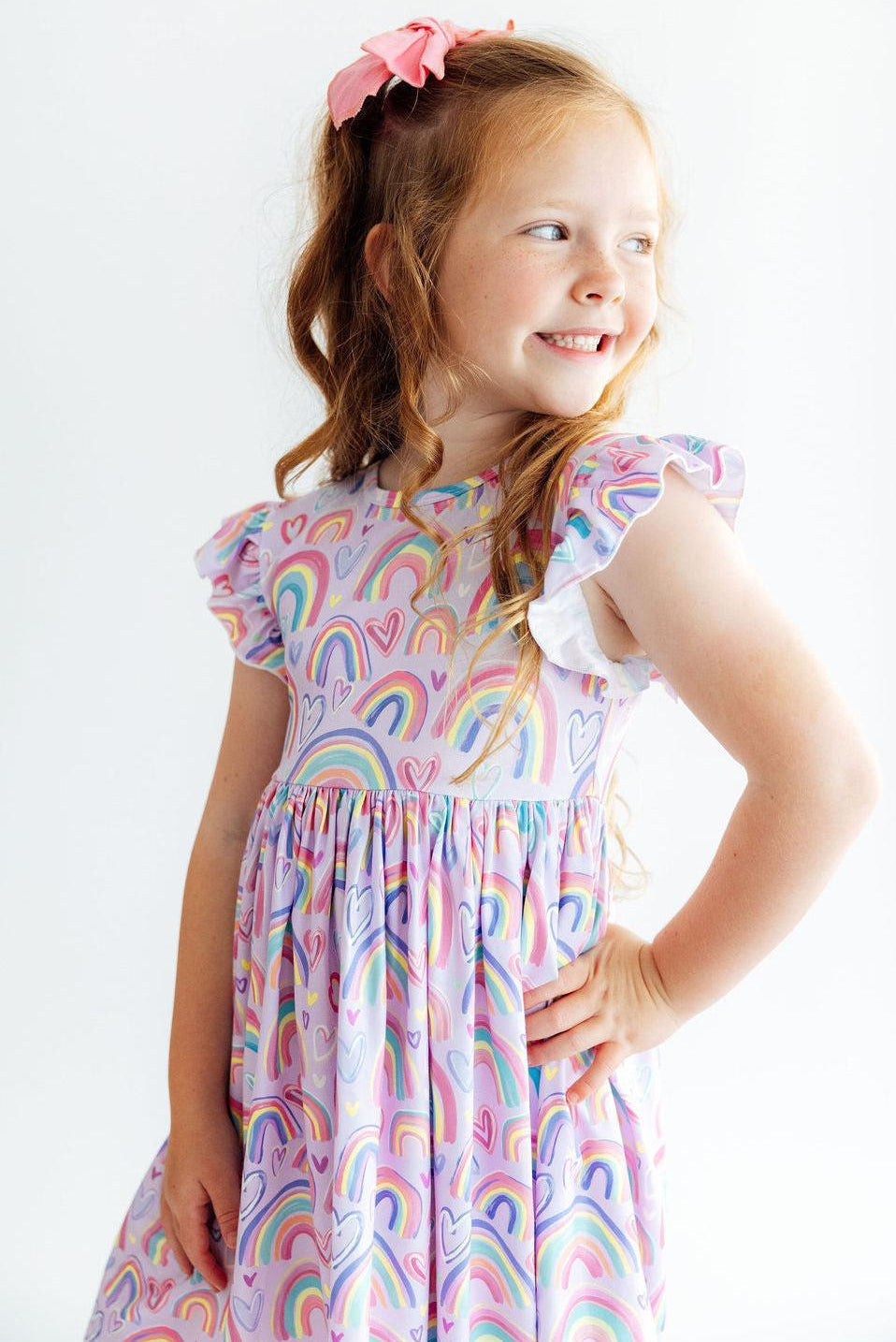 Rainbow Dreams Flutter Sleeve Twirl Dress Main image