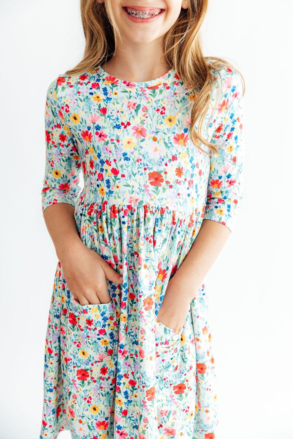 After the Rain 3/4 Sleeve Pocket Twirl Dress Main image