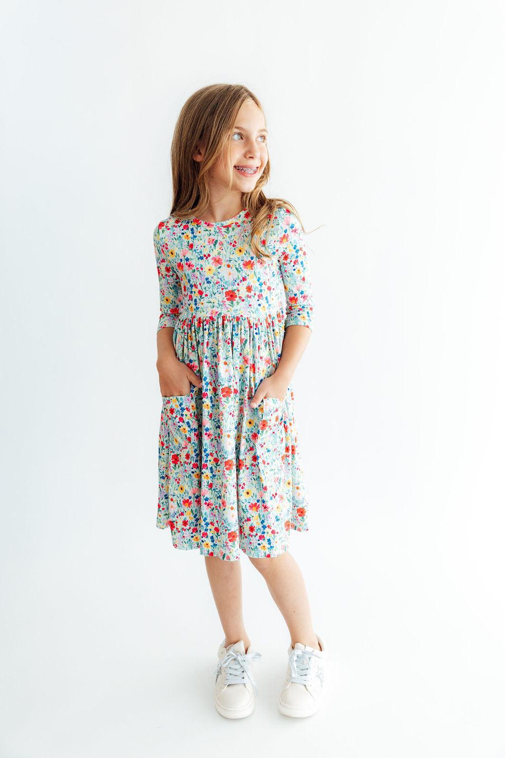 After the Rain 3/4 Sleeve Pocket Twirl Dress Secondary image